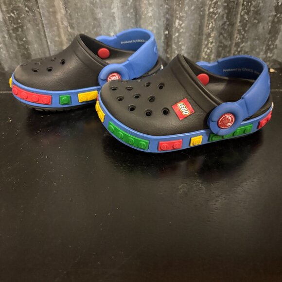 Crocs Classic Legos Black Slip On Clogs Baby Toddler Size C 4/5 - Picture 3 of 7